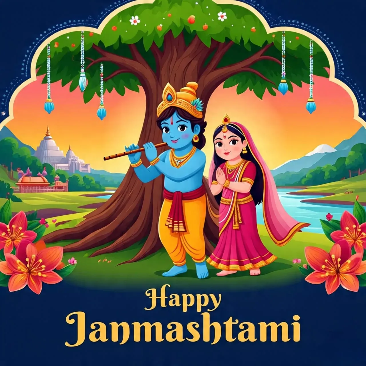 Krishna Janmashtami 2025 wishes in Hindi images WhatsApp status download