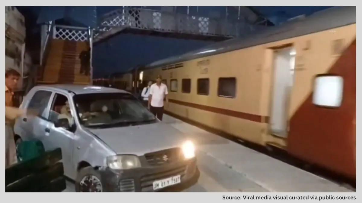 Army man drives car on Meerut railway platform in drunken state