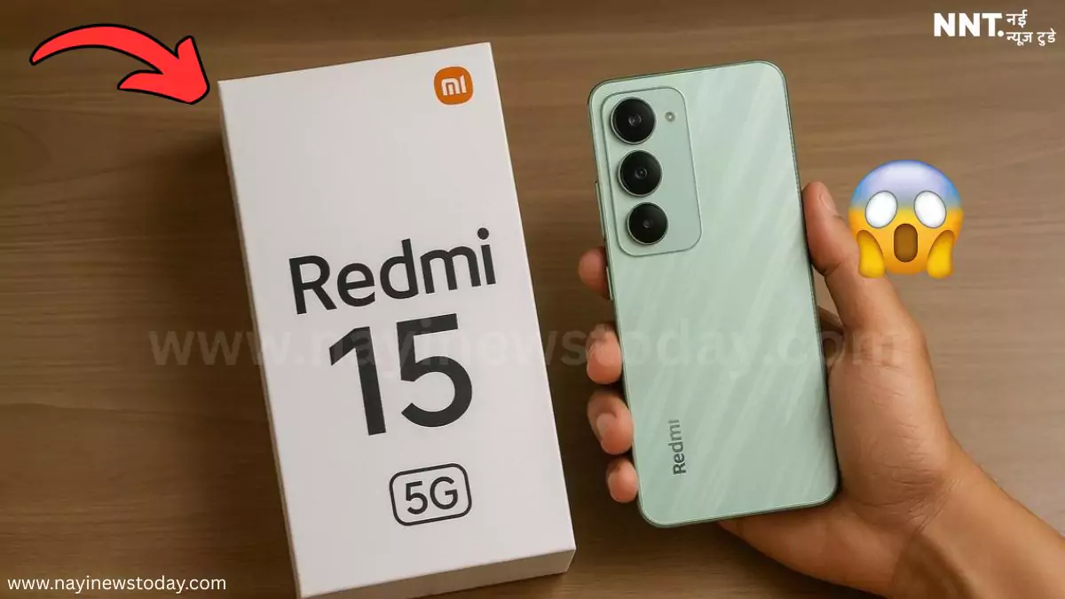 Redmi 15 5G smartphone in Frosted White color