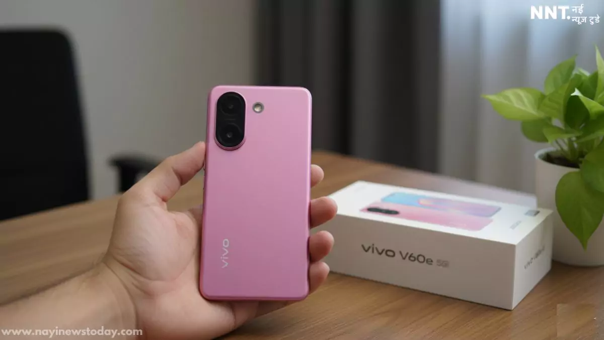 Vivo V60e 2025 purple front, Vivo V60e 200MP camera module, Vivo V60e display 120Hz OLED