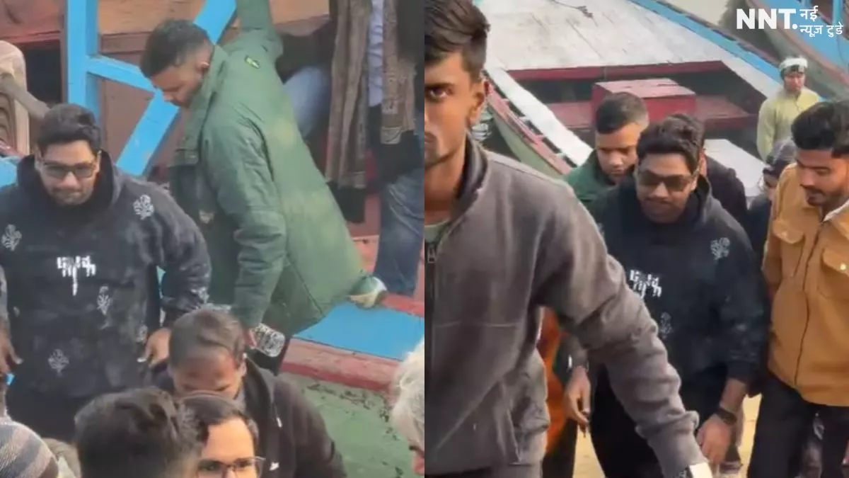 जाकिर खान काशी घाट मास्क फैंस सेल्फी बोटिंग