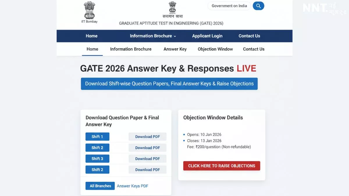 GATE 2026 Answer Key and Response Sheet Download