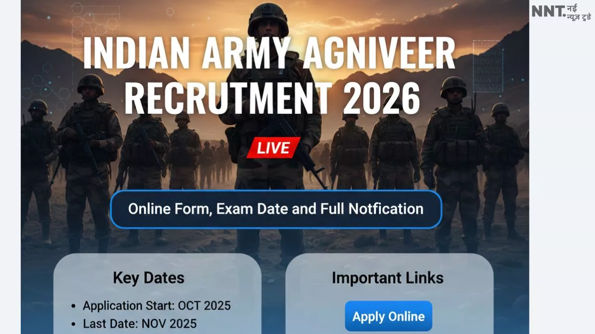 Indian Army Agniveer Recruitment 2026 Apply Online NNT
