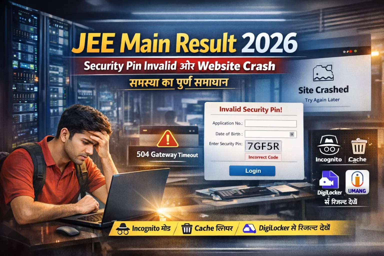 JEE Main Result 2026 Security Pin Invalid Error Solution NTA