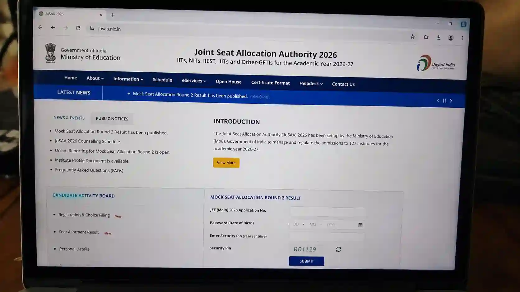 josaa-mock-seat-allotment-round-2-result-2026-check-next-step
